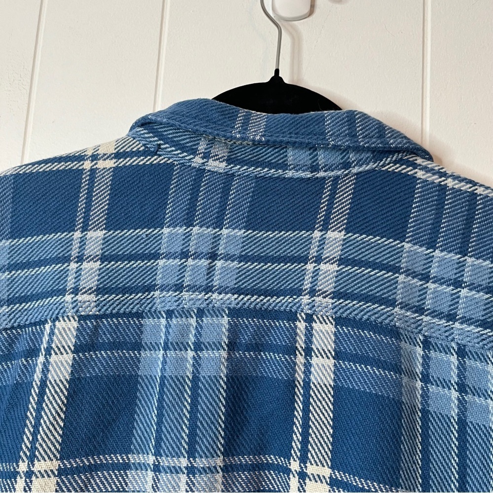 L.L. Bean Blue and White Plaid Button-Up Shirt Jacket Size XXXL - Picture 7 of 9